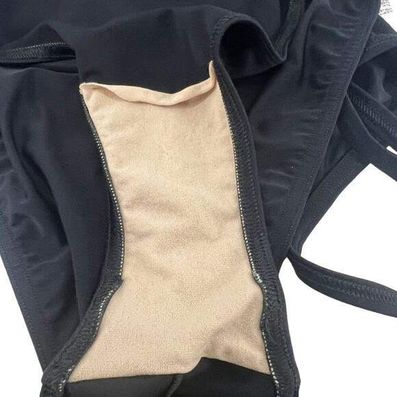 Christina One Piece Black Mesh Panel Swimsuit Womens Size 12L - Picture 4 of 7